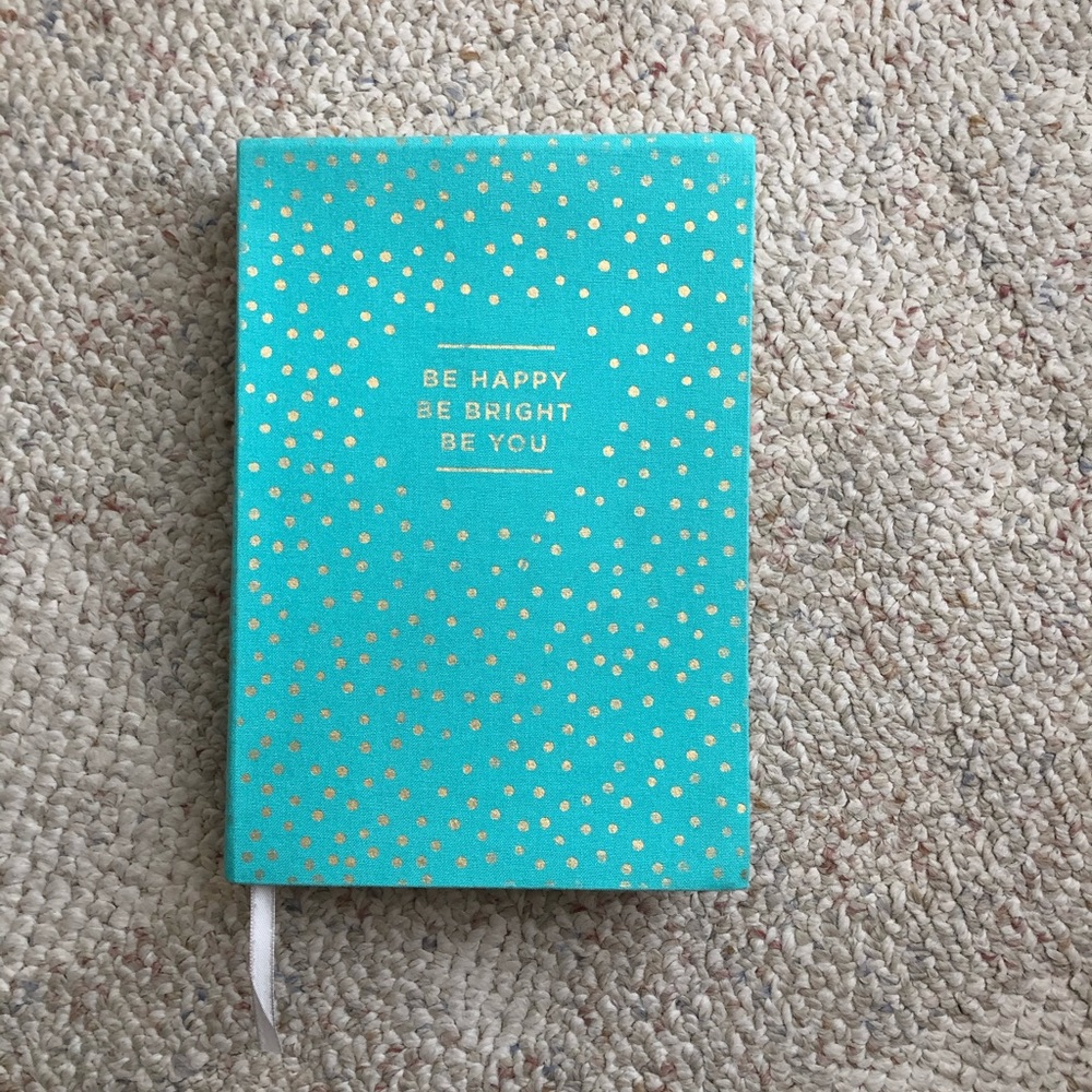 Blue and gold polka-dotted Notebook